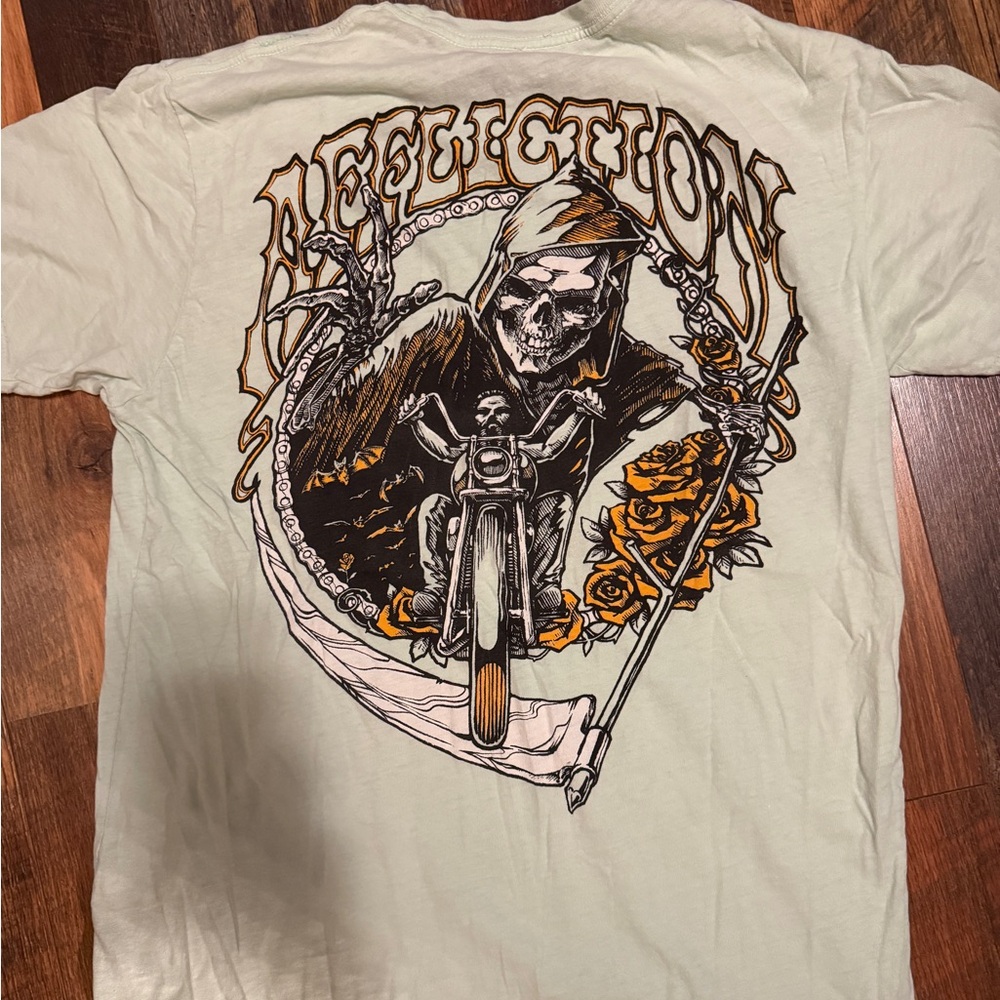 Affliction Short Sleeve Tee Black Graphic Design size M